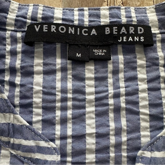 Veronica Beard Blue and White Striped Top - Picture 2 of 9